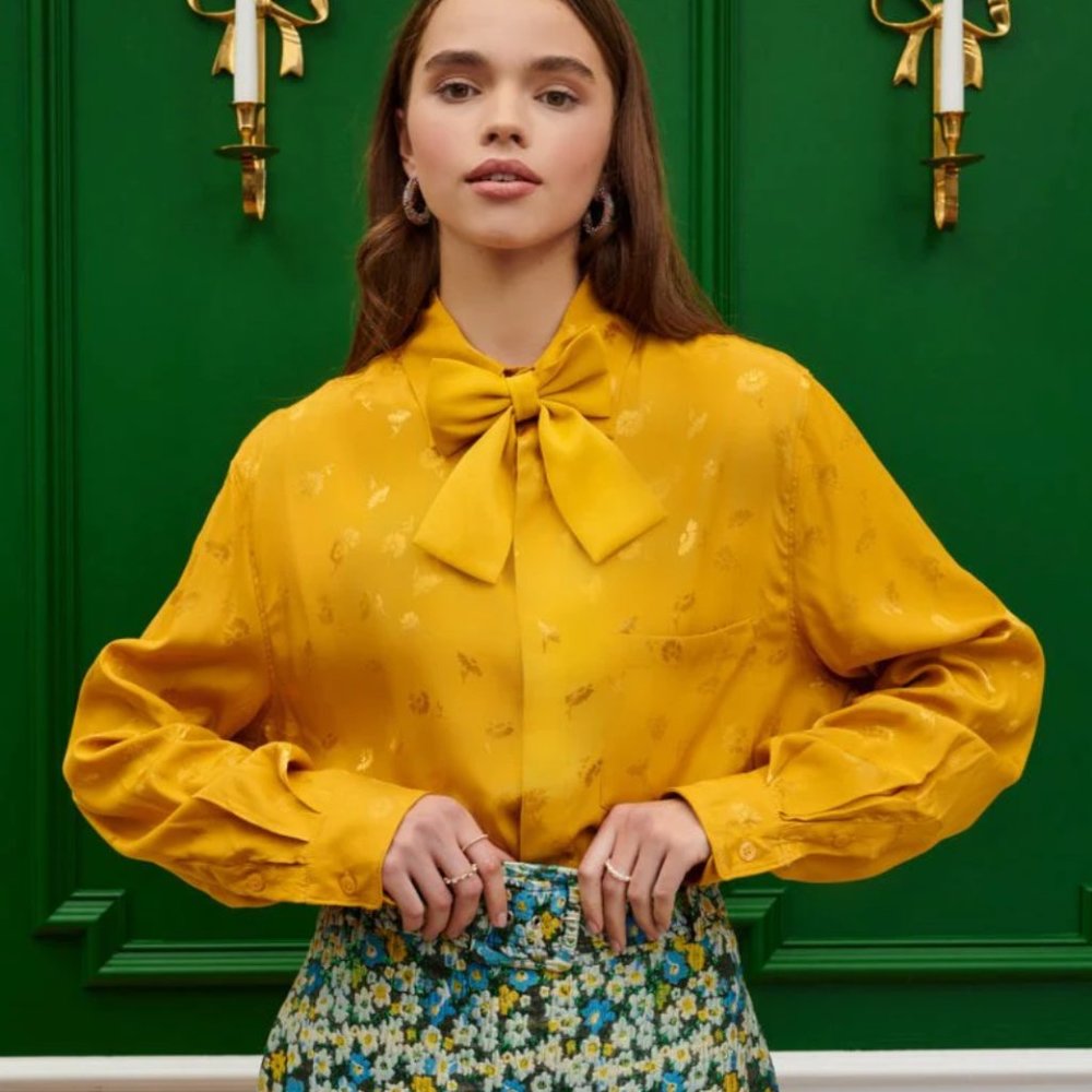 Sister Jane Penny Floral Shirt with Bow